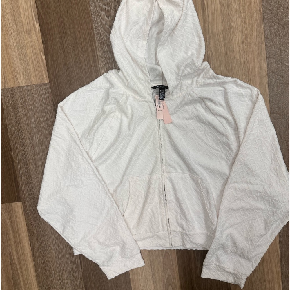 Victoria Secret On Point XXL white zip up hooded jacket